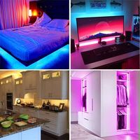 Bande LED RGB SMD2835 de 5 mètres, 54 LED, DC12V, IP44, contrôle par application avec télécommande, vente en gros