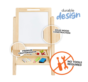 Bàn nghệ thuật giá vẽ bảng phấn trẻ em Kid nghệ thuật giá vẽ 2-trong-1 hai mặt bằng gỗ Kid của giá vẽ - Product Image 5