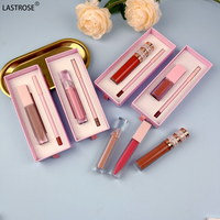 Vente en gros Kit de rouge à lèvres liquide 2 en 1 Ensemble de brillants à lèvres de marque privée Crayon à lèvres et brillant à lèvres crémeux végétalien