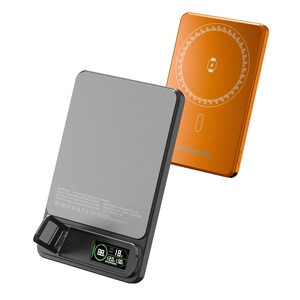Nouvelle batterie externe magnétique ultra-mince 10 mm 2026, 5000 mAh, en alliage d'aluminium, <span class=keywords><strong>chargeur</strong></span> sans fil <span class=keywords><strong>2</strong></span>-en-1 20 W pour téléphone avec support - Product Image 2