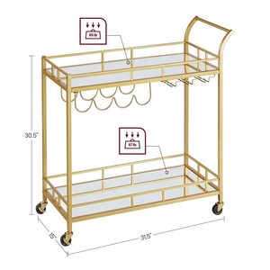 Étagère de rangement pour cuisine Nouveau plateau en verre trempé Mobilier industriel en métal <span class=keywords><strong>Chariot</strong></span> de bar de rangement <span class=keywords><strong>Chariot</strong></span> de cuisine en acier - Product Image 1