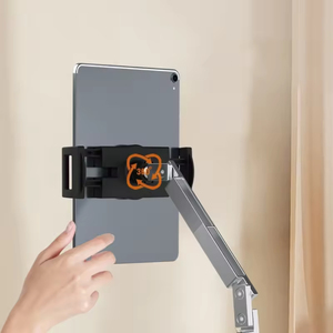 New Foldable Long Desk <b>Clamp</b> Adjustable Aluminum Tablet Arm Stand 360 Rotate Base Mobile Phone Holder for Long Table - Product Image 2