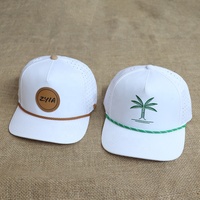 Topi Snapback Surf 5 Panel Anti Air Warna Putih Custom Pabrik, Berlubang Laser Cut, Bahan Polyester, Cocok untuk Golf dan Aktivitas Luar Ruangan