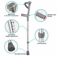 Béquille de soutien du bras rétractable en aluminium réglable pour personnes âgées, idéale pour les courses et les promenades en parc