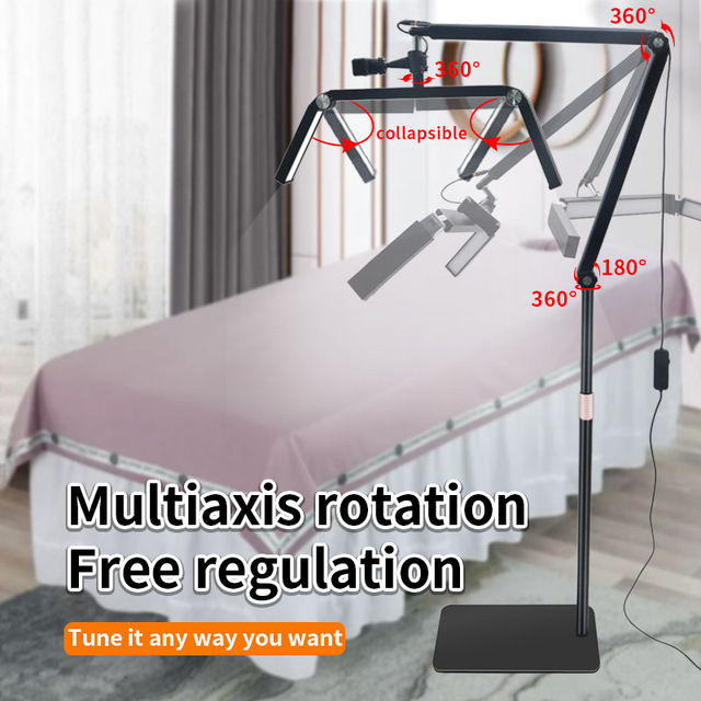 For Hot Sale 26 Inch Folding Floor Standing Beauty Lamp Multi-level Adjustment for Tattooing Nail Art Eyelash Light