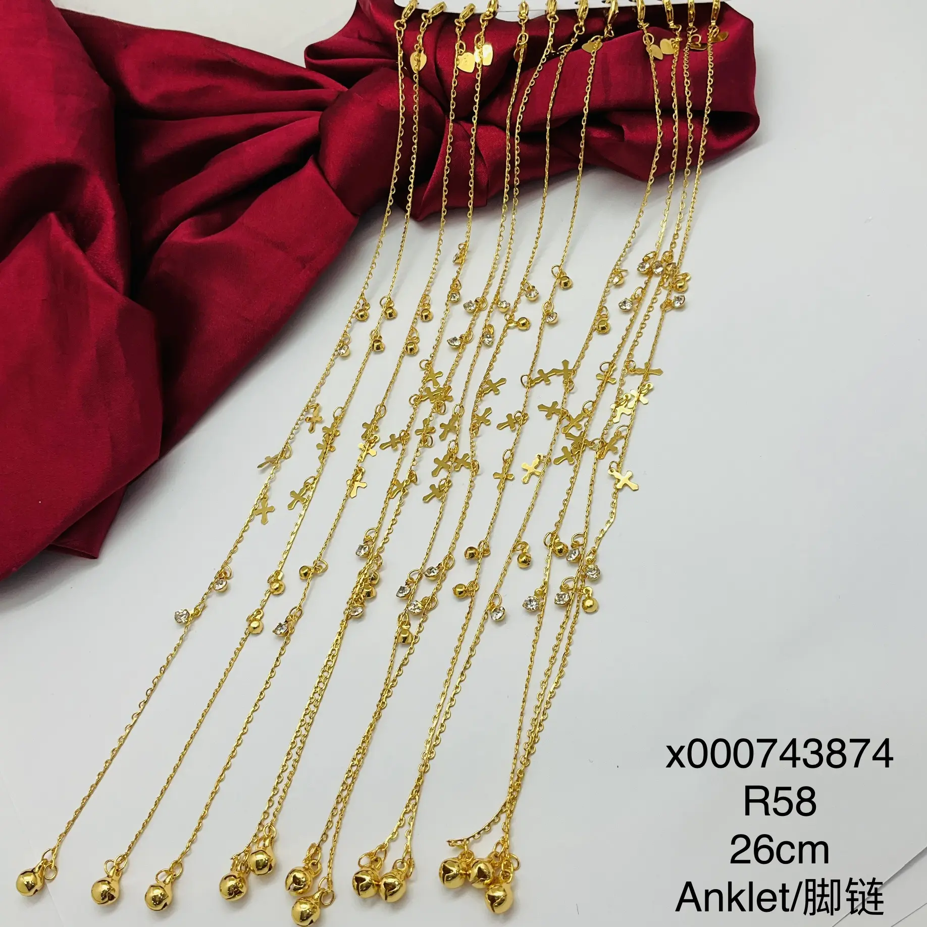1069 Xuping nuevos diseños 24 K chapado en oro al por mayor FASHION charm tobillera para mujeres diferentes estilos
