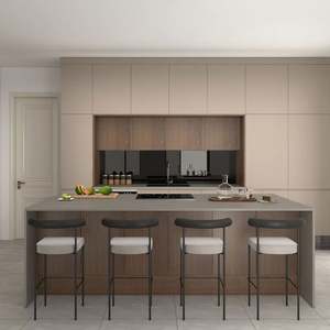 Luxury Modular Melamine Kitchen <b>Cabinet</b> Set with Marble Countertop Faucet & Hinge-High End Modern Design - Product Image 2