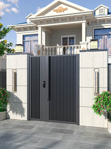 Portail de cour battant en alliage d'aluminium Minguting, galvanisé, installation facile, haut de gamme, chinois, à double battant, pour petite villa et <span class=keywords><strong>jardin</strong></span> - Product Image 5