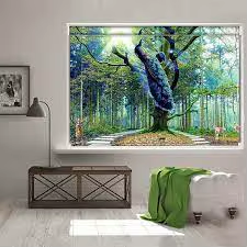 High Quality Digital Printed 3D Single <strong>Roller</strong> Shades Logo Printed Office Hotel Window <strong>Roller</strong> <strong>Blinds</strong> Fabric <strong>Material</strong> - Product Image 6