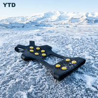 YTD YTD-005 Chaînes à crampons en caoutchouc à 10 dents pour glace et neige, antidérapantes, légères, durables, pour l'escalade et la randonnée en extérieur, certifiées CE