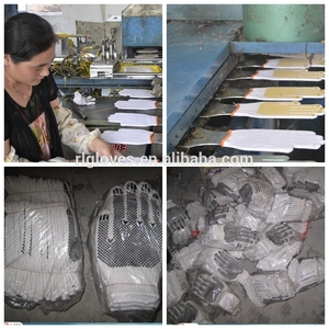 Guantes de mano de seguridad para el trabajo, manoplas de punto de algodón y poliéster de doble cara, antideslizantes, con revestimiento de puntos de PVC azul, transpirables, 10 Uds. - Product Image 6