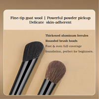 Ensemble de 14 pinceaux de maquillage en laine douce, poils de chèvre de qualité supérieure, pour le visage et les yeux, avec étui portable, outils cosmétiques, vente chaude