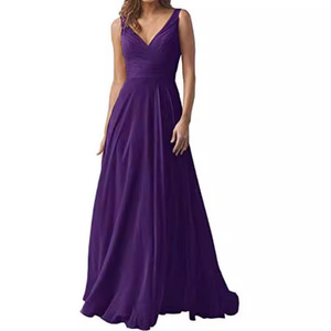 <span class=keywords><strong>Vestidos</strong></span> <span class=keywords><strong>de</strong></span> dama <span class=keywords><strong>de</strong></span> honor <span class=keywords><strong>de</strong></span> talla grande Vestido <span class=keywords><strong>de</strong></span> noche <span class=keywords><strong>de</strong></span> <span class=keywords><strong>fiesta</strong></span> <span class=keywords><strong>de</strong></span> gasa elegante y moderno con cuello en V - Product Image 3