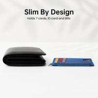 Porte-cartes RFID anti-électronique personnalisé en similicuir grainé, fin et minimaliste, pour homme et femme, à insérer dans la poche avant