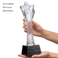Trophée en cristal torsadé haut de gamme, design étoile, pour récompense d'employé d'entreprise, best-seller