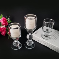 Porte-bougie en quartz transparent de style européen haut de gamme, forme géométrique, ambiance chaleureuse, dîner aux chandelles, décoration de mariage