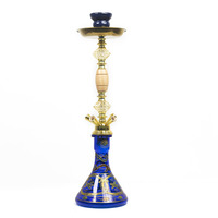 Vente en gros de shisha en verre design arabe, accessoires de narguilé à lentille, mode classique, 2 tuyaux en plastique, narguilé fantaisie de grande taille