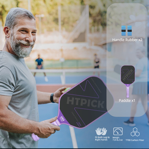 Raquette de pickleball en fibre de carbone brute T700, noyau en nid d'abeille PP 16 mm, approuvée USAPA - Product Image 4