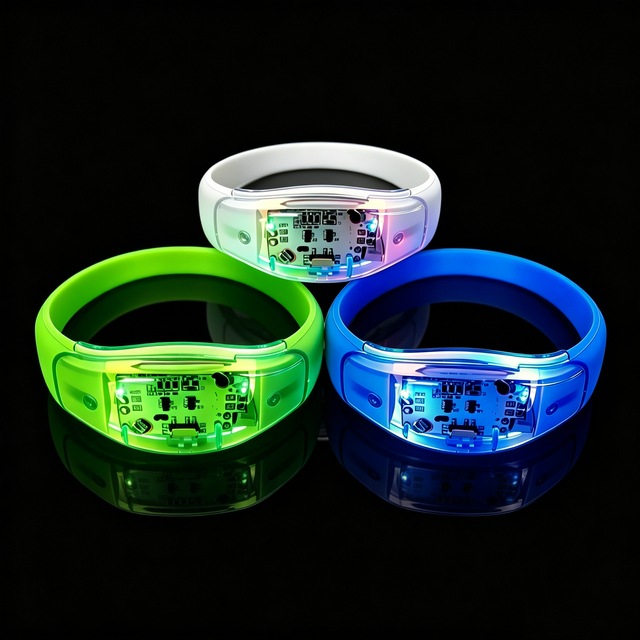 Custom Factory Wholesale Sound Activated Light up Bracelet Luminous Bracelet Voice Activated LED Glow Wristband