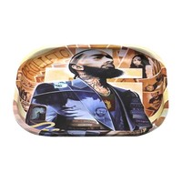 Nouveau Plateau à rouler en métal pour herbes, 18*14cm, en stock, personnalisable, vente en gros, plateaux de service