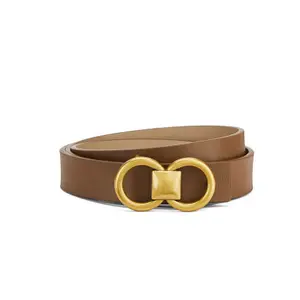 Femmes 2023 nouvelle ceinture décorative polyvalente Design sens ceinture minoritaire en cuir véritable Style étroit pour femmes