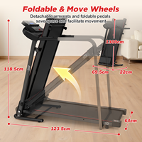 Tapis roulant électrique pliable pour personnes âgées, usage domestique, affichage LED de la fréquence cardiaque, moteur 2,5 CV - Équipement d'exercice professionnel