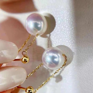 S925 <b>Silver</b> DIY <b>Pearl</b> Accessories 7-10mm Round Beads 21241 Full Hole <b>Silver</b> Jewelry <b>Earrings</b> with Empty Tray and Earnail - Product Image 1