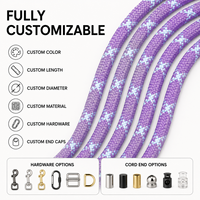 Cordon en nylon tressé durable, taille et couleur personnalisées, pour l'escalade en extérieur, laisse pour chien, cordon pour étiquette de vêtement avec quincaillerie métallique