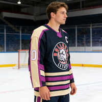Jersey de Hockey sobre Hielo con Cuello de Encaje LETGOAL, Logotipo Personalizado por Sublimación, Manga Larga, Transpirable, de Secado Rápido, Unisex, para Adultos, Poliéster, MOQ Bajo
