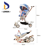 Lorda junior – chariot pliable pour bébé, poussette buggy, trotteurs, porte-bébé, poussette, jouet ultra léger, petit pliable