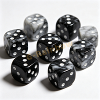 Ensemble de dés D6 personnalisés avec logo, effet marbre 16 mm, dés de jeu de mahjong en résine carrée à 6 faces, couleur unie, en vrac