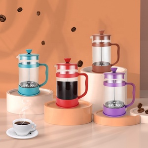 Cafetière à piston portable en verre borosilicate et acier inoxydable pour café et thé, idéale pour le bureau CH-FK6121 - Product Image 4