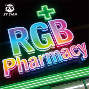 Letrero de Cruz Verde para Farmacia, LED Acrílico RGB Retroiluminado, Resistente a la Intemperie, Personalizado, Duradero - Product Image 2