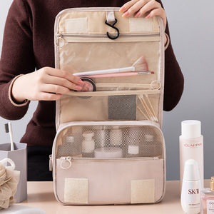 Custom Hook Toiletry Bag Waterproof Travel Storage Organizer Rectangle Shape Portable Makeup Bag For Trip Use - Product Image 1