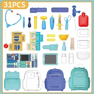 Sacs à dos vétérinaires, ensemble <span class=keywords><strong>de</strong></span> jouets <span class=keywords><strong>de</strong></span> petit médecin, mini clinique <span class=keywords><strong>de</strong></span> médecin, <span class=keywords><strong>jouet</strong></span> médical <span class=keywords><strong>de</strong></span> médecin, valise 3 en 1 - Product Image 3
