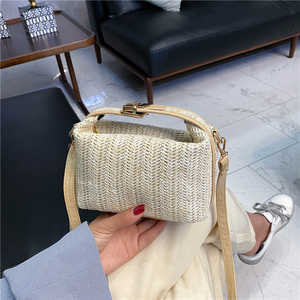 2026 New Arrivals Trendy Korean Style Women's <b>Small</b> Bag Versatile Fresh and Minimalist Straw Woven Shoulder <b>Handbag</b> - Product Image 2