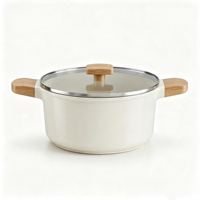 Nouvel ensemble de batterie de cuisine moderne en aluminium, revêtement antiadhésif marbre vert, comprenant casserole, poêle et faitout, compatible gaz et induction
