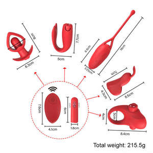 Uomini <span class=keywords><strong>e</strong></span> donne <span class=keywords><strong>Sex</strong></span> Toy SM Kit Clit anale anello proiettile ricaricabile Multi-attacco 7 in 1 BDSM telecomando vibratore Set - Product Image 3