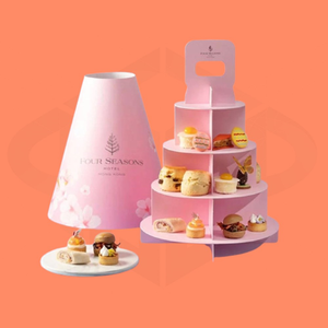 Soporte de Cartón Personalizado para Postres, <span class=keywords><strong>Torre</strong></span> de Comida para Té de la Tarde, para Fiestas, Hoteles y Regalos Empresariales - Product Image 2