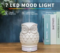 Humidificateur d'huiles essentielles en céramique pour la maison, diffuseur d'arômes ultrasonique, design animal mignon, lumière électrique aromatique, vente en gros