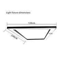 Lumière LED encastrée carrée pour table de billard 2400*1200mm, économie d'énergie, protection des yeux, lampe de billard pour club de billard