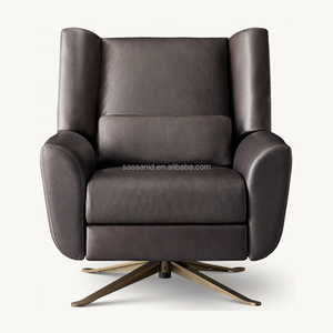 Mécanisme d'inclinaison intégré sophistiqué de conception italienne Sassanid OEM des années 1970 Fauteuil inclinable pivotant en cuir <span class=keywords><strong>Luke</strong></span> - Product Image 4
