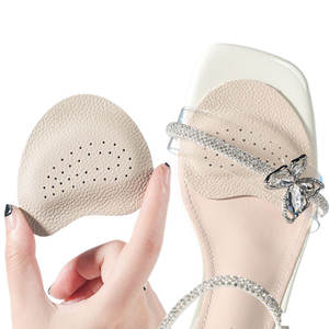 Sandalias de látex de piel de vaca con almohadilla para el antepié para aliviar el dolor antideslizante resistencia al deslizamiento respaldo adhesivo zapatos de verano almohadillas de tacones altos - Product Image 1