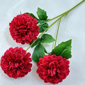 Haute Qualité Artificielle Soie Vert <span class=keywords><strong>Dahlia</strong></span> Fleur Chrysanthème <span class=keywords><strong>Plante</strong></span> pour Mariage Maison Décoration Florale - Product Image 6