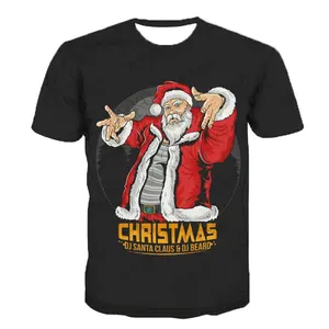 Men Santa Claus Tshirt Printed Gift Casual Funny T Shirts Short Sleeve Summer New Style High Quality Oversized Christmas Shirts