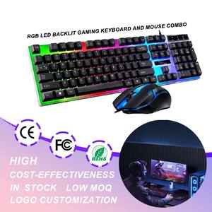 <span class=keywords><strong>Combo</strong></span> de teclado y ratón para juegos con retroiluminación LED RGB, cable USB, tamaño completo, en oferta. - Product Image 1