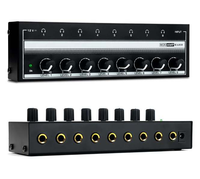 Xtuga HA800 Amplificateur Casque Stéréo Mini 8 Canaux Hifi Métal Table de Mixage Enregistrement Broadcast en Direct pour Chant Diffusion