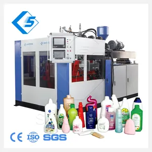 Gouble station PP HDPE material continous extrusion blow molding machine used for making plastic cans shampoo bottle