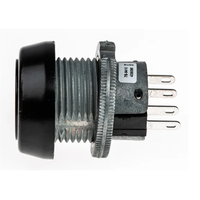 Interrupteur à bouton 76-9410/439088B avec voyant lumineux, trou de 22 mm, installation sur panneau, fonctionnement instantané, unipolaire double position, IP67