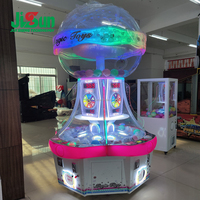 JiSun Magic Toy City Machine à capsules pour quatre joueurs, grand dôme transparent, LED 1100W pour centre de jeux et centre commercial